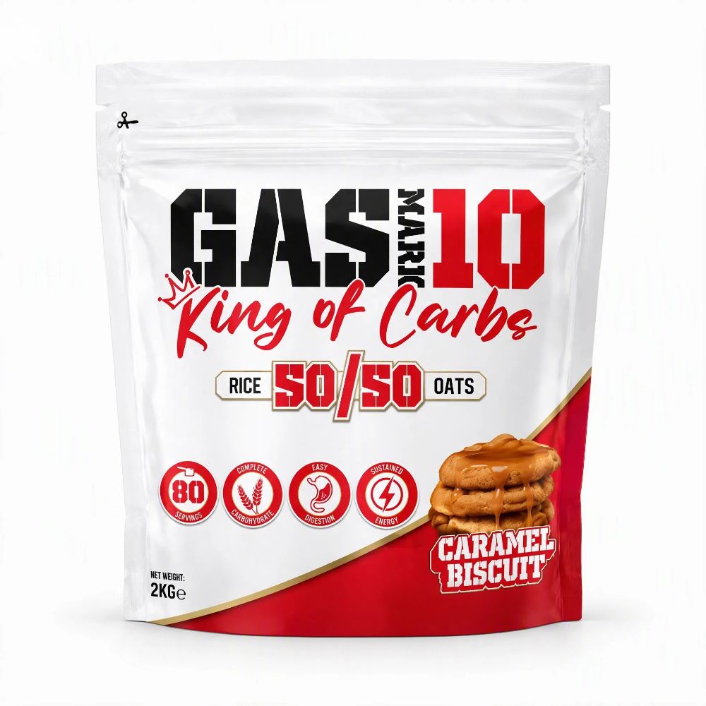GAS Mark 10 50/50 oats rice blend bag, Caramel Biscuit flavour, 2kg