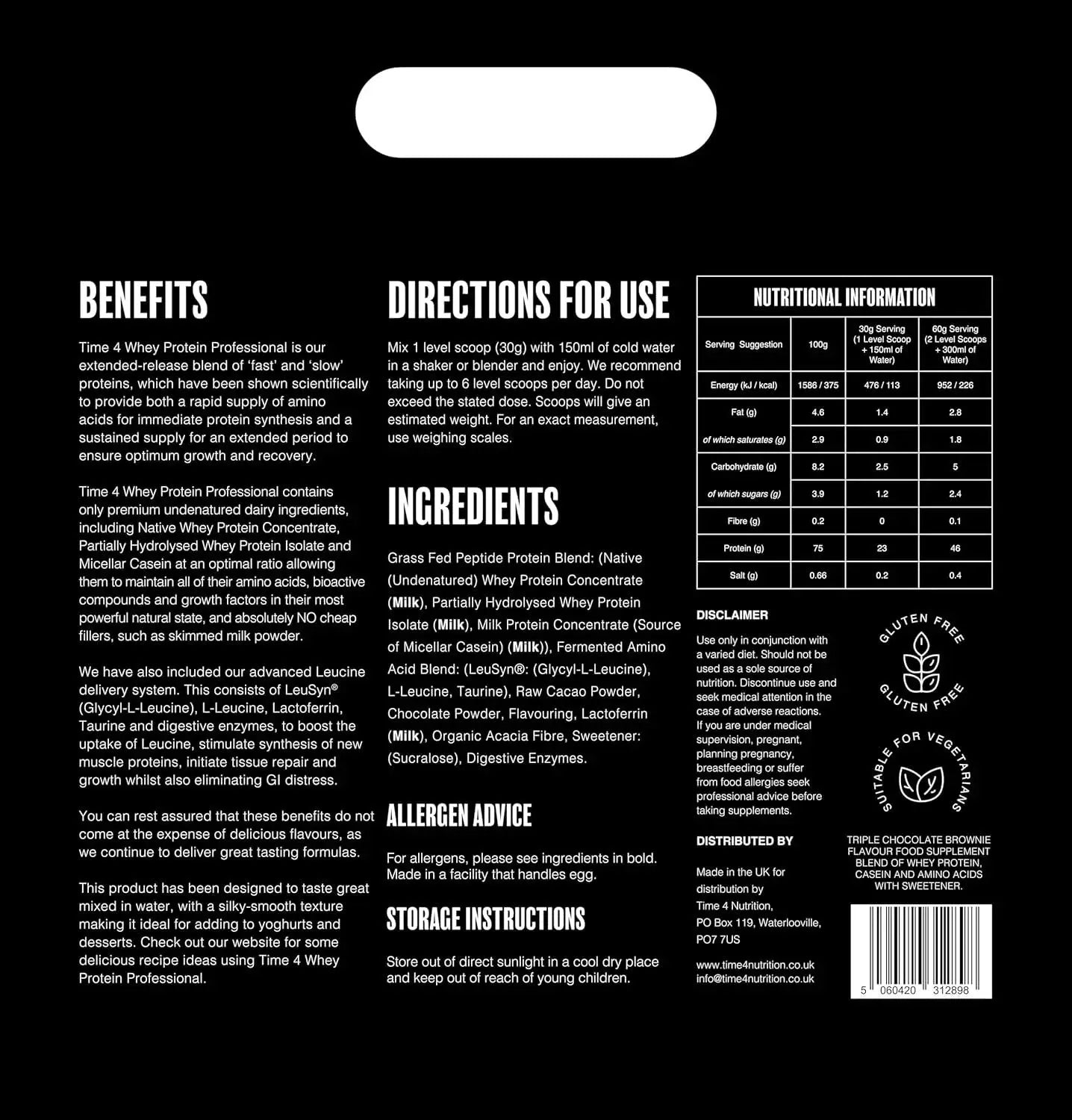 Time 4 Whey Protein Professional 1.8kg