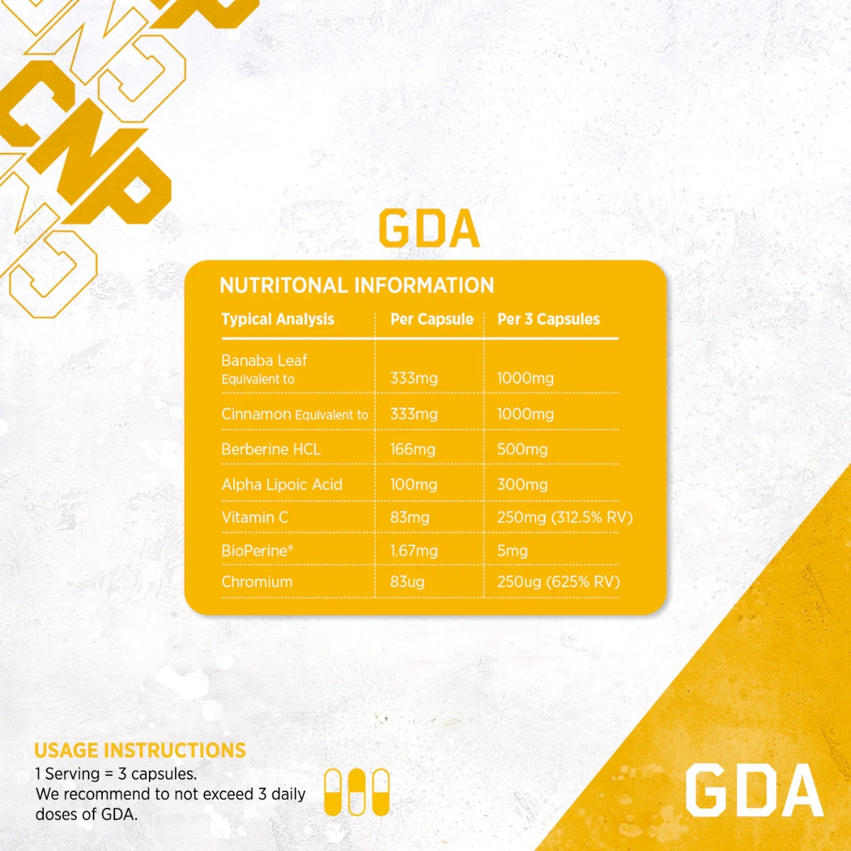 CNP Pro GDA (Glucose Disposal Agent) 90 Caps - 30 Servings