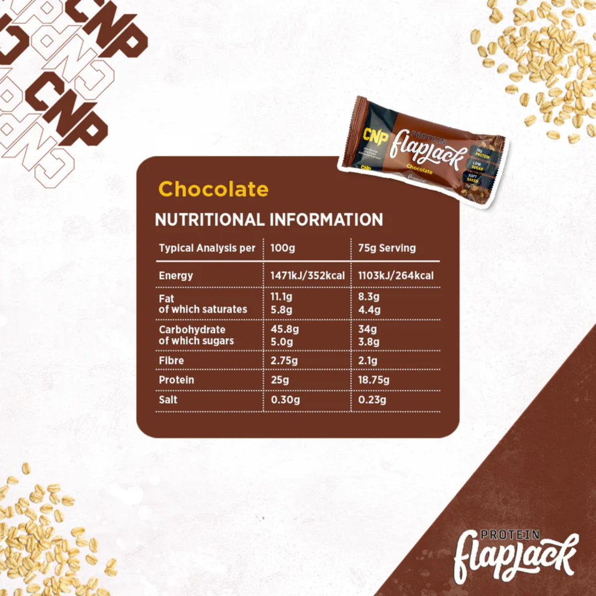 CNP Protein Flapjack 12 x 75g Case - 18g Protein