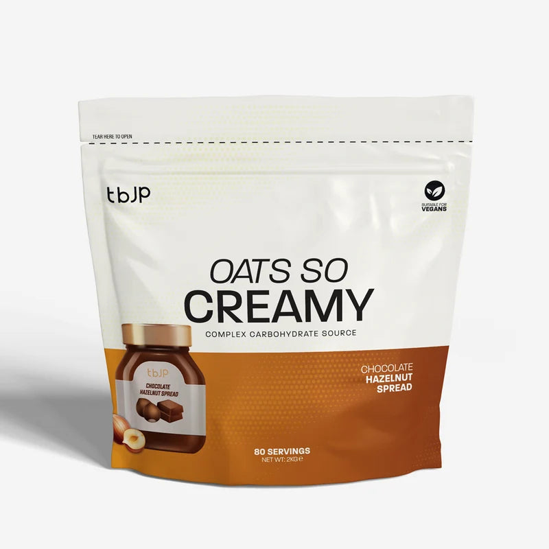 Oats So Creamy powder pouch, Chocolate Hazelnut Spread flavor, front view