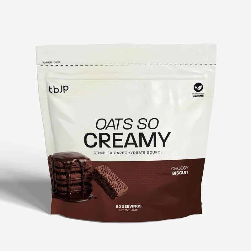 Oats So Creamy 2kg pouch in Choccy Biscuit flavor, brown and white