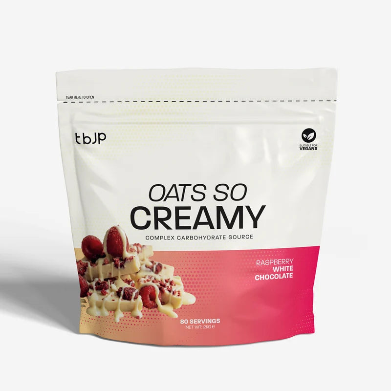 Oats So Creamy 2kg pouch in Raspberry White Chocolate flavor, pink and white