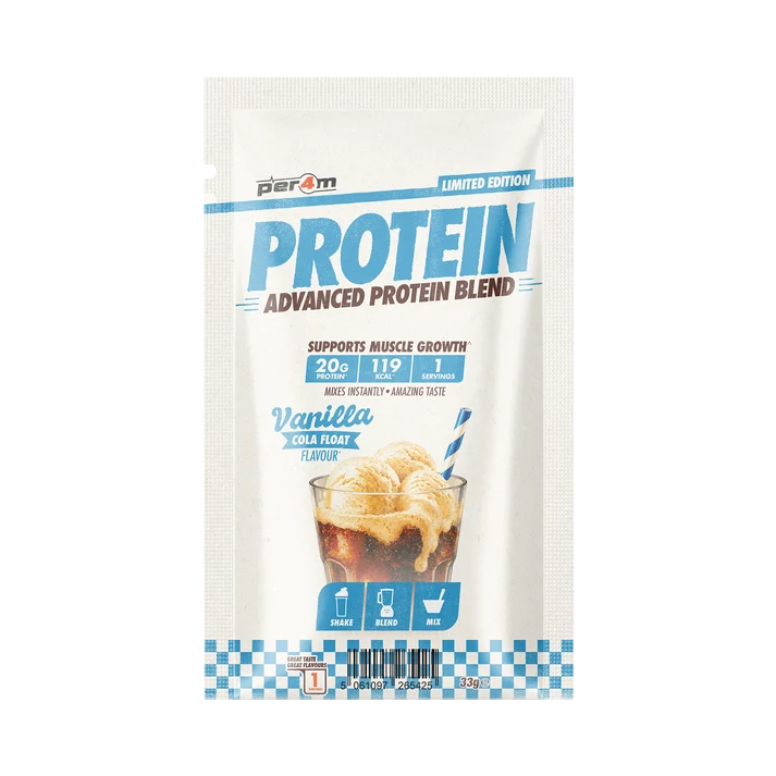 Per4m protein advanced blend sample sachet, vanilla cola float (33g)
