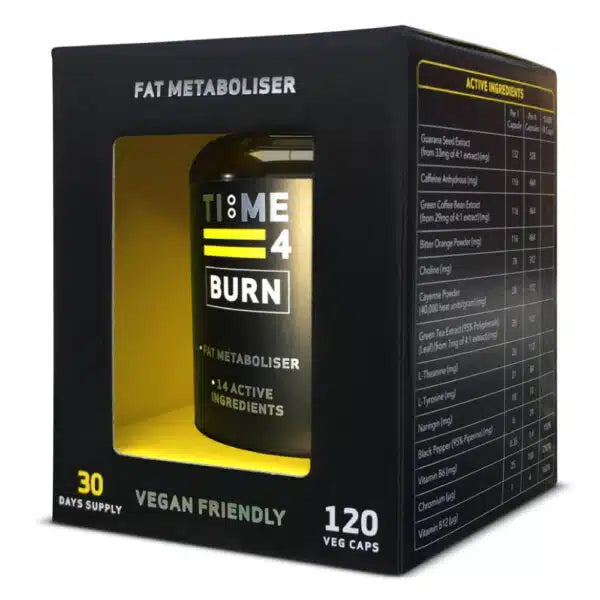 Time 4 Burn Thermogenic Fat Metaboliser 120 Capsules BBE June 26