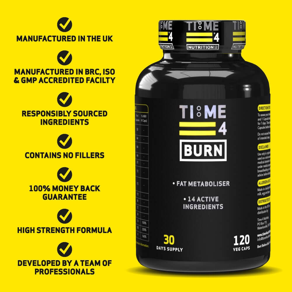 Time 4 Burn Thermogenic Fat Metaboliser 120 Capsules BBE June 26