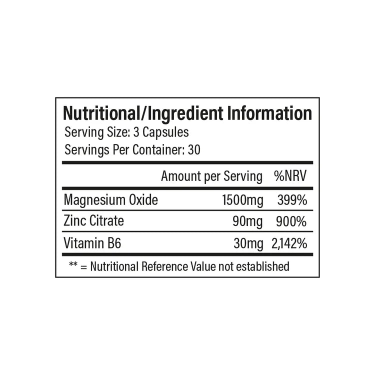 Trained By JP Zinc, Magnesium & B6 90 Capsules ZMA