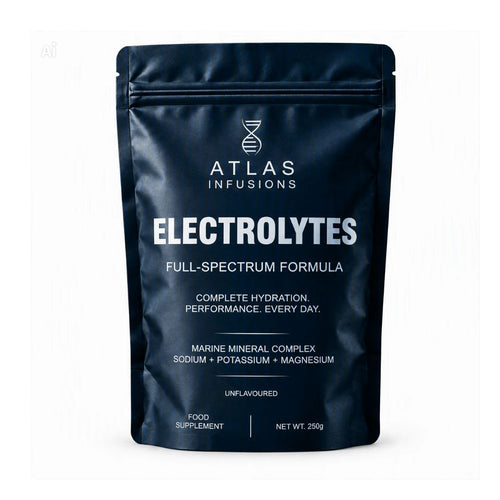 Atlas Infusions unflavoured full-spectrum electrolyte supplement powder pouch, 250g