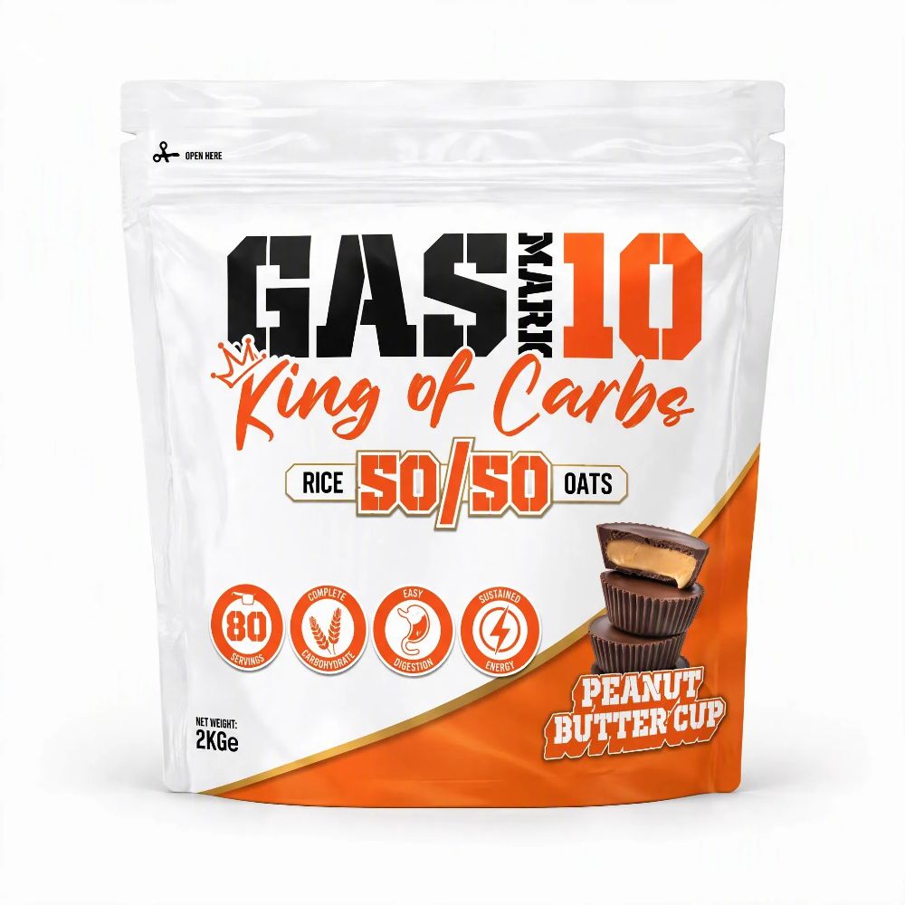 GAS Mark 10 50/50 oats rice blend bag, Peanut Butter Cup flavour, 2kg
