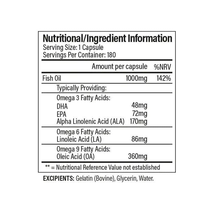 Trained By JP Oh Mega Omega 3-6-9 180 Capsules