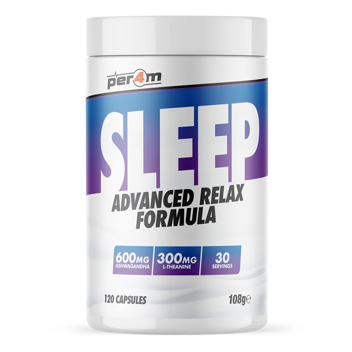 Sleep capsules bottle with label, 30 servings, 120 capsules, 108 g, 600 mg/300 mg